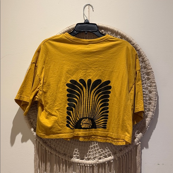 THALIA SURF x Lauryn Alvarez T Shirt Collab - Mustard Yellow Graphic Crop Tee - Picture 4 of 17
